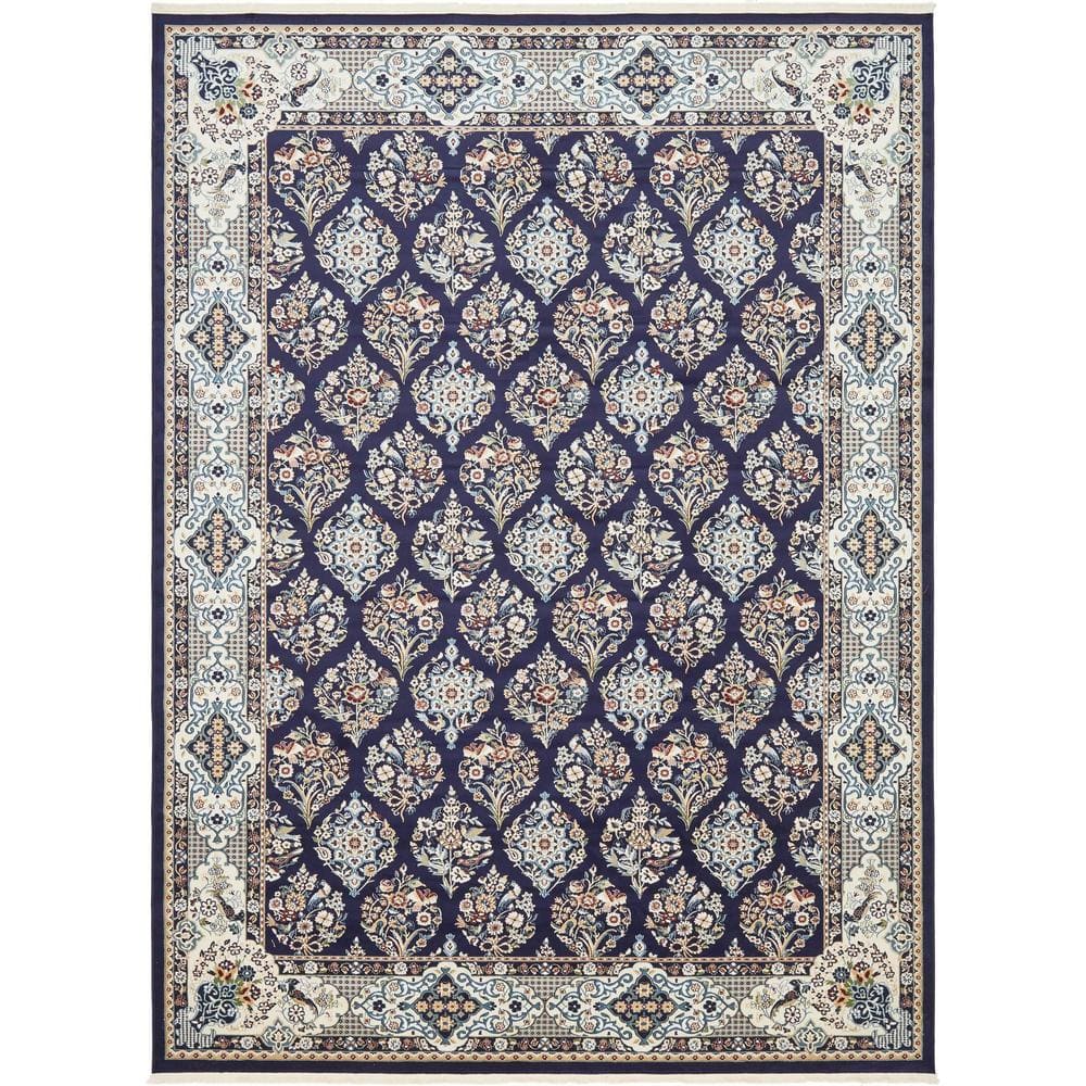 Unique Loom Narenj Sheffield Navy Blue 10' 0 x 13' 0 Area Rug 3135158