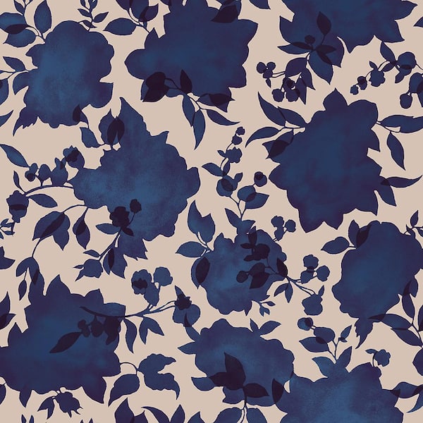 Tempaper Silhouette Sapphire Peel and Stick Wallpaper (Covers 56 sq. ft.)