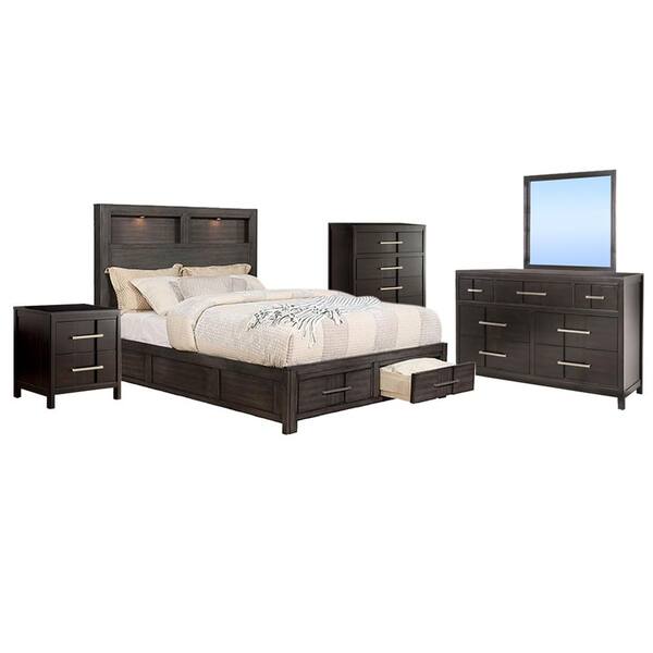William's Home Furnishing Karla Espresso Queen Bed Set with Chest