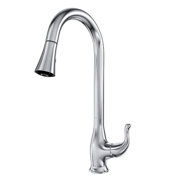 Kapalua 1-Handle Pull Down Sprayer Kitchen Faucet in Chrome