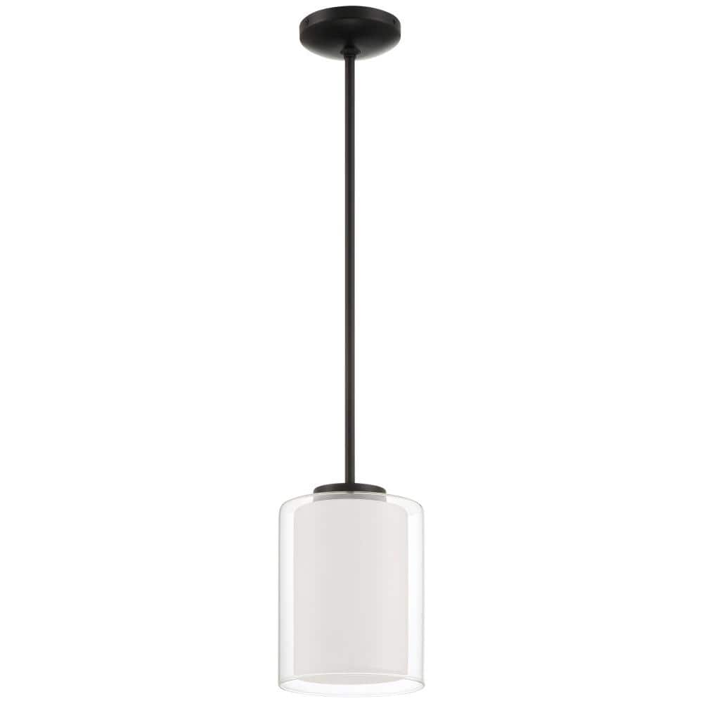 Seville 8.5" Matte Black Globe Pendant with Opal Diffuser