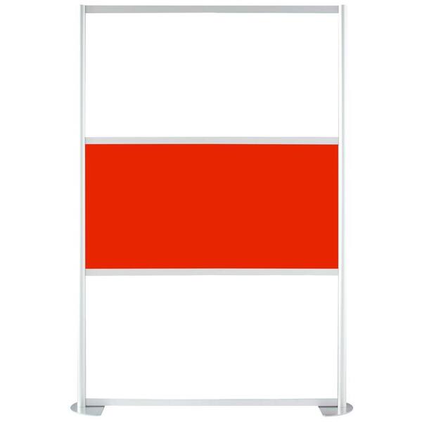 Contractors Wardrobe 51-1/8 in. x 75-3/8 in. uDivide Room Divider Satin Clear Frame with White and Red 3-Panels