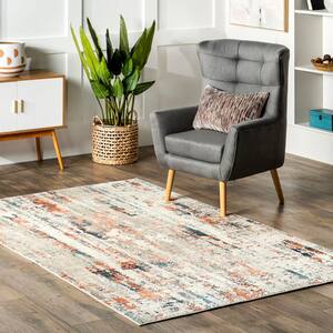 Viviana Transitional Abstract Beige 5 ft. x 8 ft. Area Rug