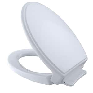 Traditional SoftClose Elongated Closed Front Toilet Seat in Cotton White
