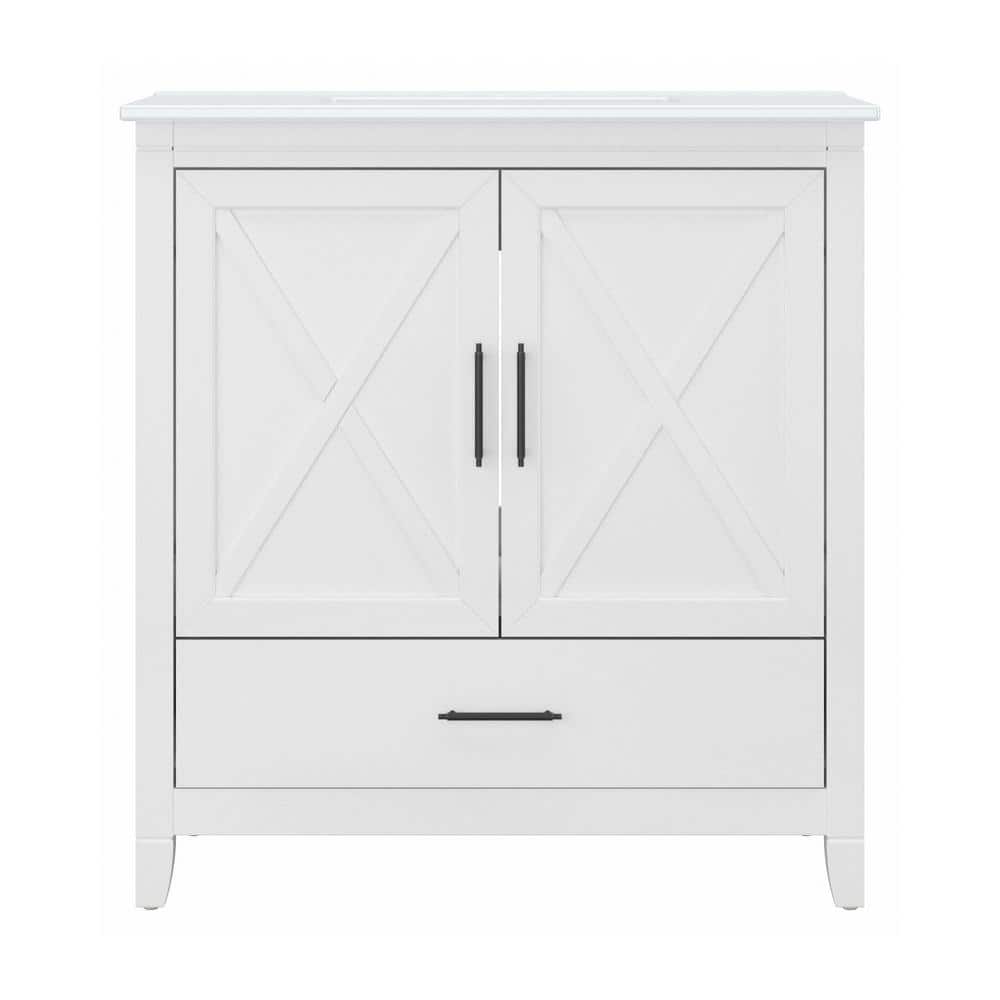 Key West White Ash 32" Bathroom Vanity with Ceramic Sink