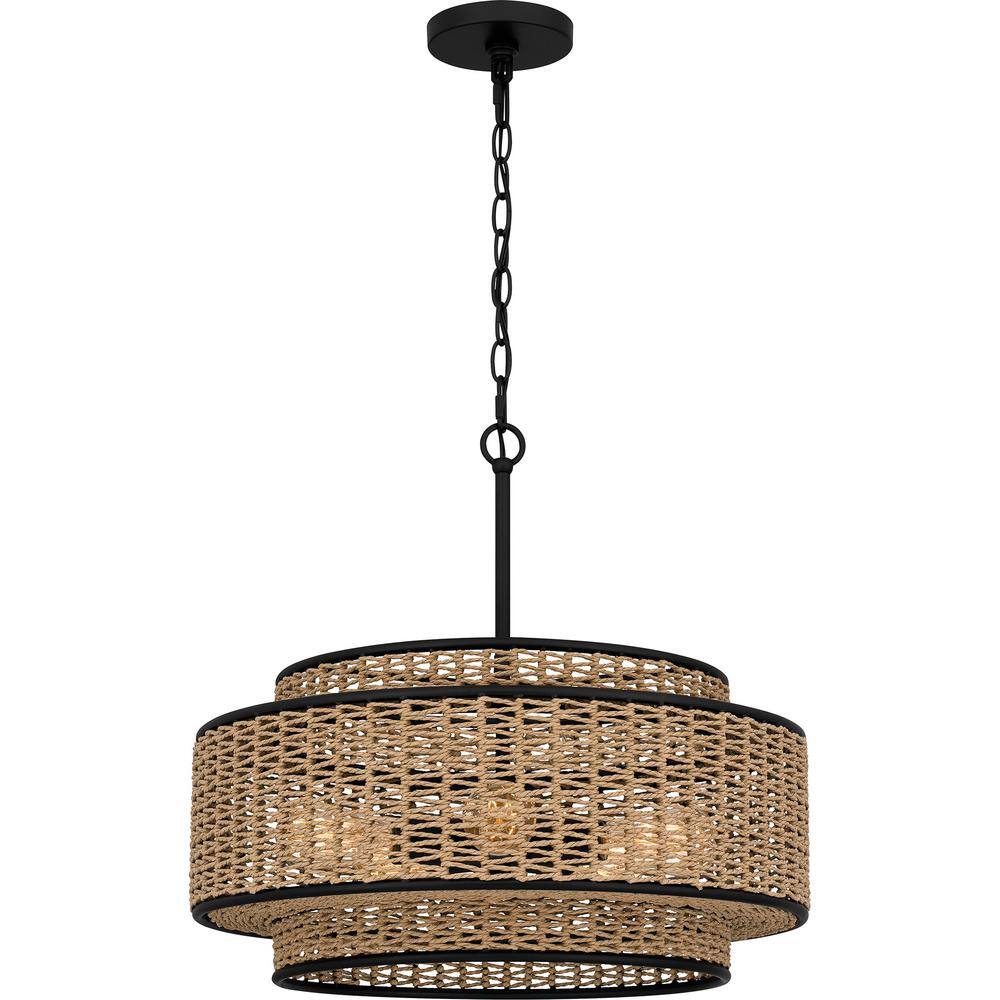 Teton 5-Light Matte Black Shaded Pendant Light price history on PriceWatchPro