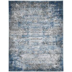 Cairo Gray/Blue 2 ft. x 3 ft. Contemporary Abstract Area Rug