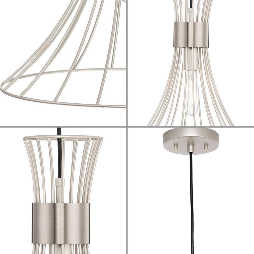 Lorin 18" Brushed Nickel Glass LED Pendant Light