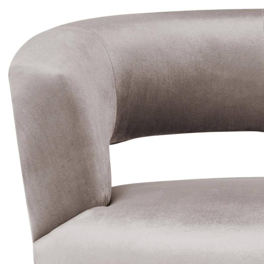 Hazelwood Velvet Barrel Accent Chair with Wood Frame