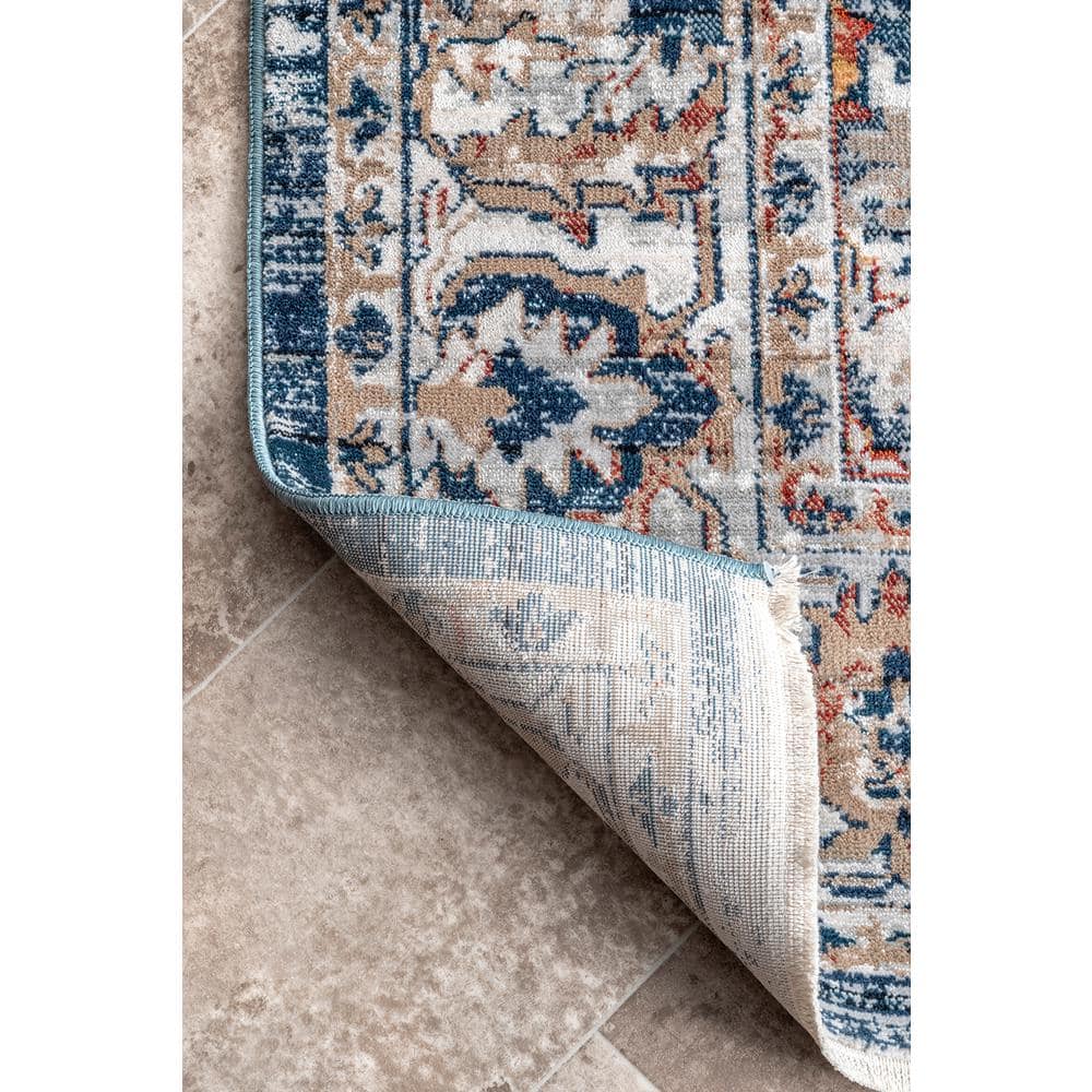 Gray Rectangular Stain-Resistant Synthetic Area Rug