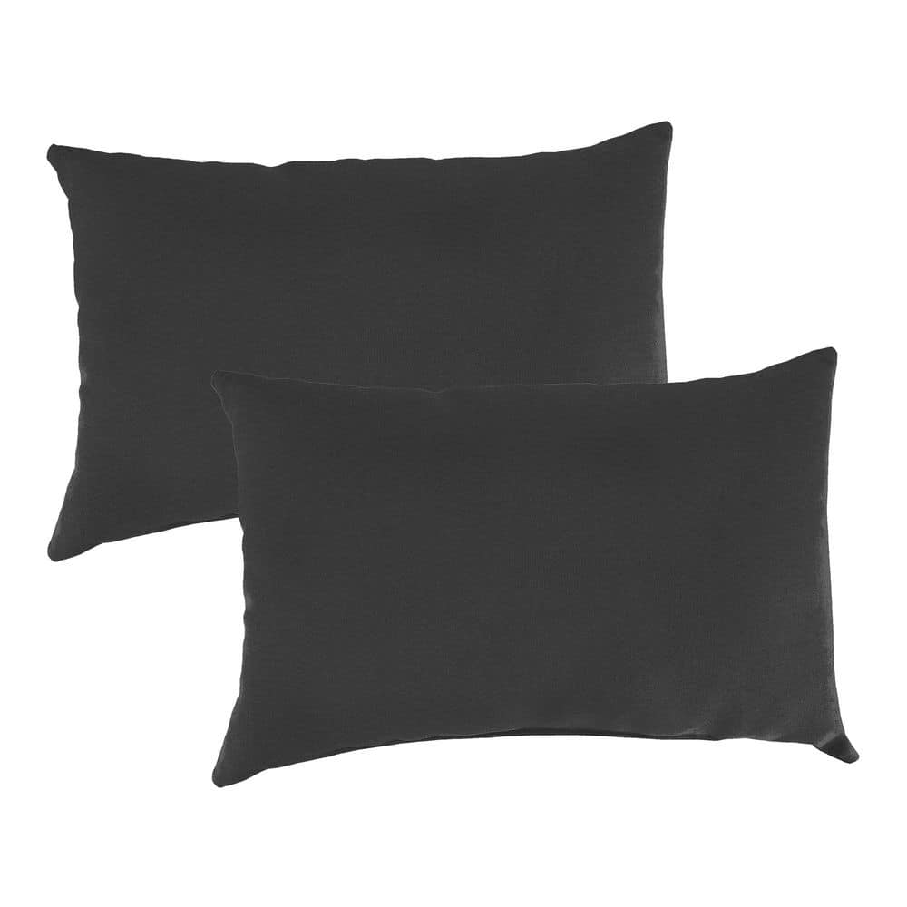 20 in. L x 14 in. W x 6 in. T Rectangular Outdoor Lumbar Throw Pillow in Canvas Charcoal (2-Pack) price history on PriceWatchPro