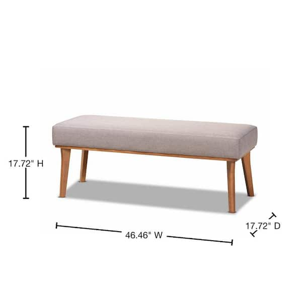 Baxton Studio Odessa Grey and walnut brown Dining Bench 175 10842