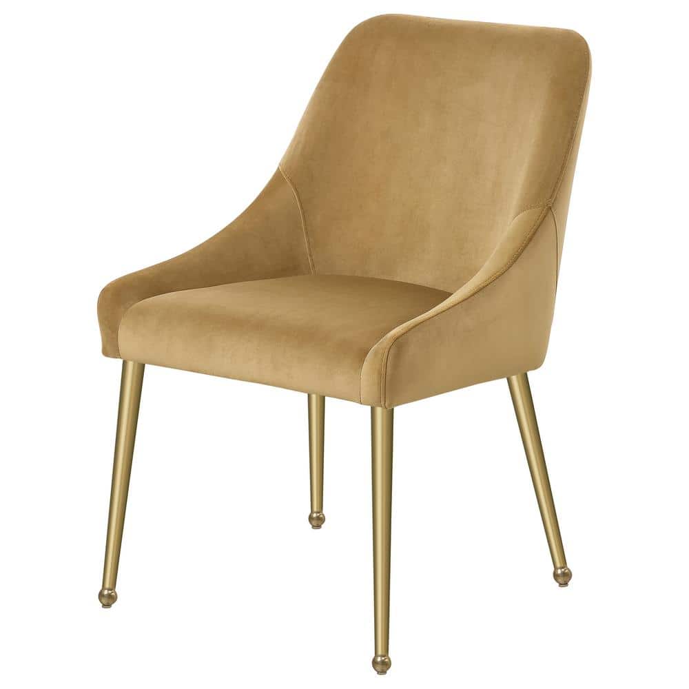 Navy Velvet Parsons Side Chair with Gold Metal Legs