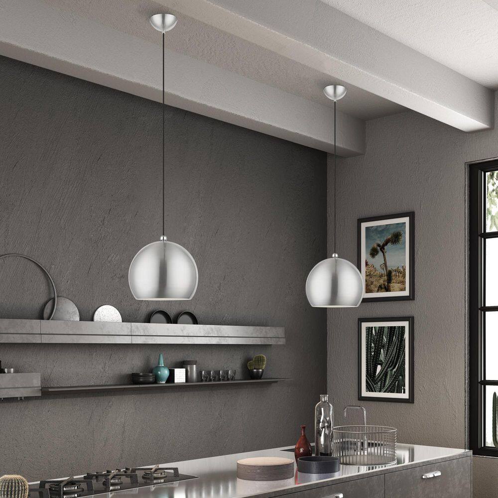 Stockton Brushed Nickel and Chrome Globe Pendant Light