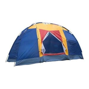 8-Person Outdoor Camping Party Large Tent for Traveling Hiking with Portable Bag in Blue