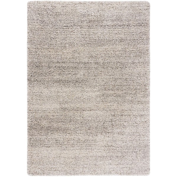 Hudson Shag 2 ft. x 4 ft. Ivory/Gray Solid Marle Area Rug