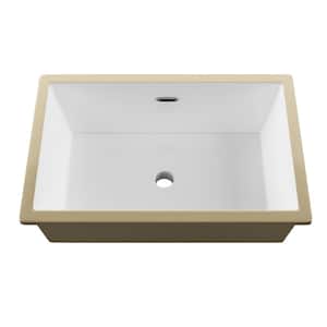 23.62 in. Undermount Bathroom Sink in White Vitreous China with Overflow Drain