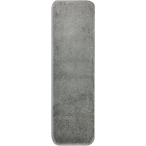 Comfy Collection Gray 8 ½ inch x 30 inch Indoor Carpet Stair Treads Slip Resistant Backing (Set of 15)