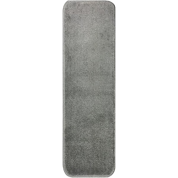 Comfortable Collection Gray 7 inch x 24 inch Indoor Carpet Stair Treads Slip Resistant Backing (Set of 13)