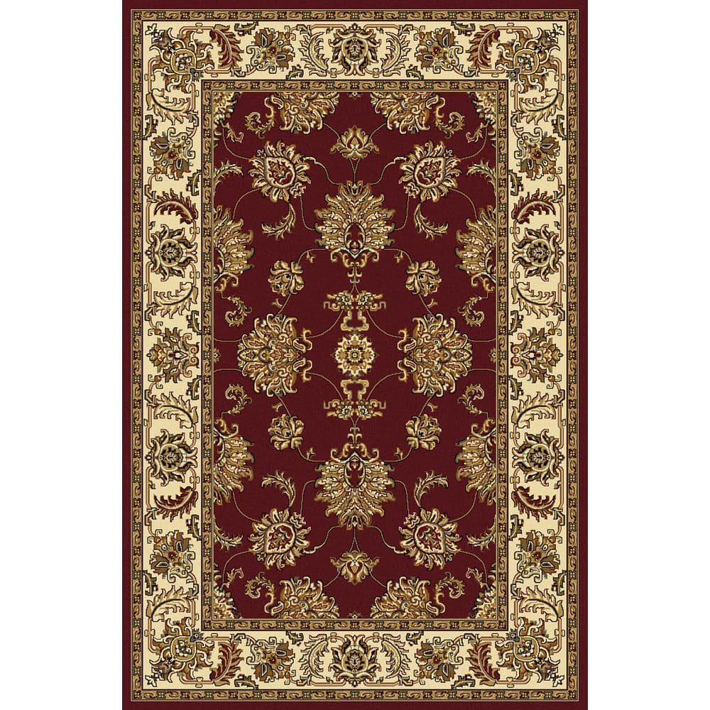 Noble Burgundy 8 ft. x 10 ft. Traditional Floral Oriental Area Rug