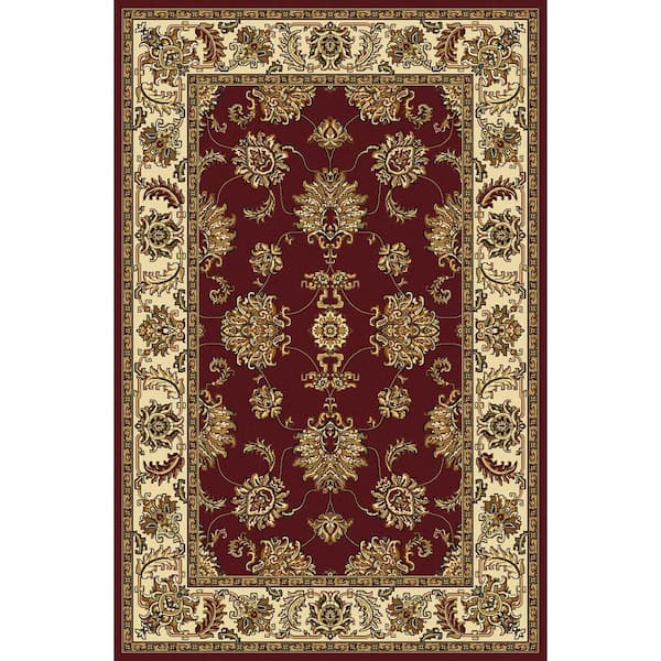 Noble Burgundy 8 ft. x 10 ft. Traditional Floral Oriental Area Rug
