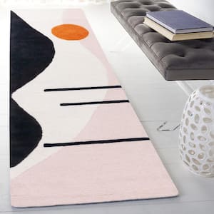 Rodeo Drive Blush/Black 2 ft. x 8 ft. Abstract Runner Rug