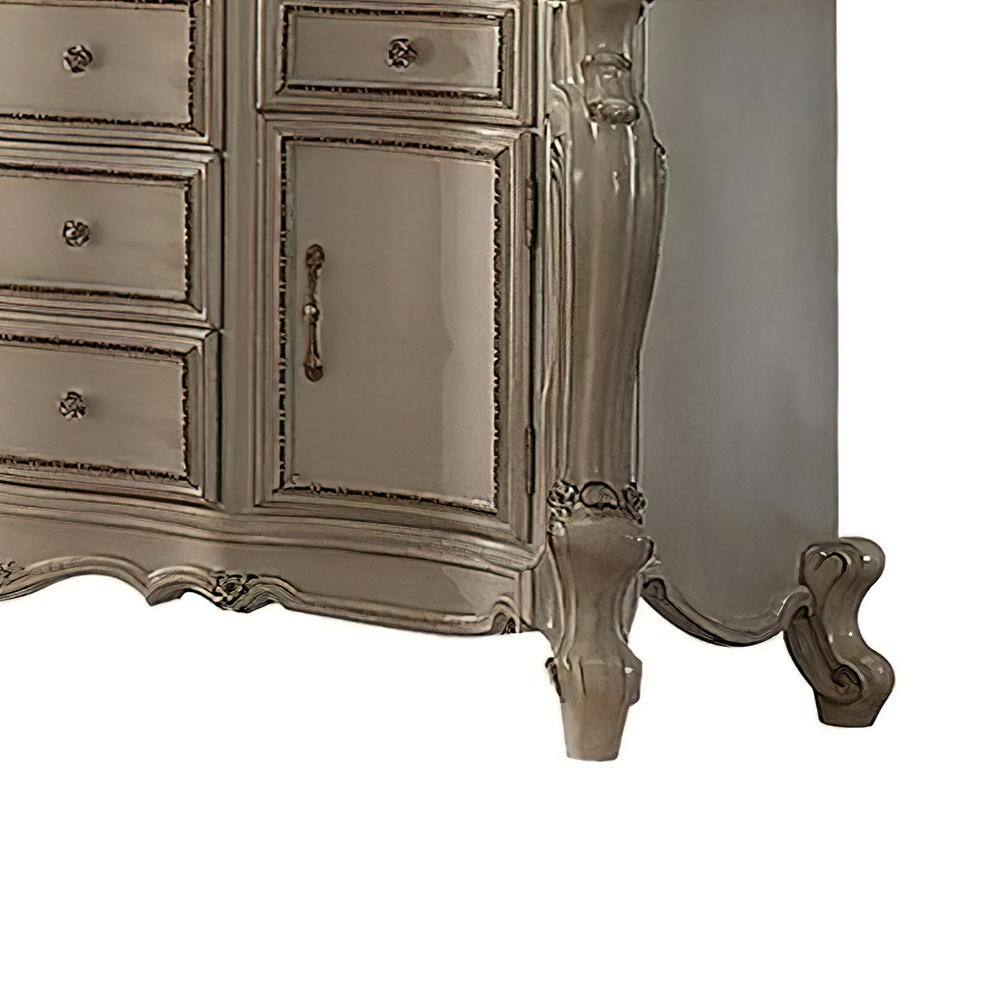Antique Pearl and Cherry Oak 69" Glam Dresser