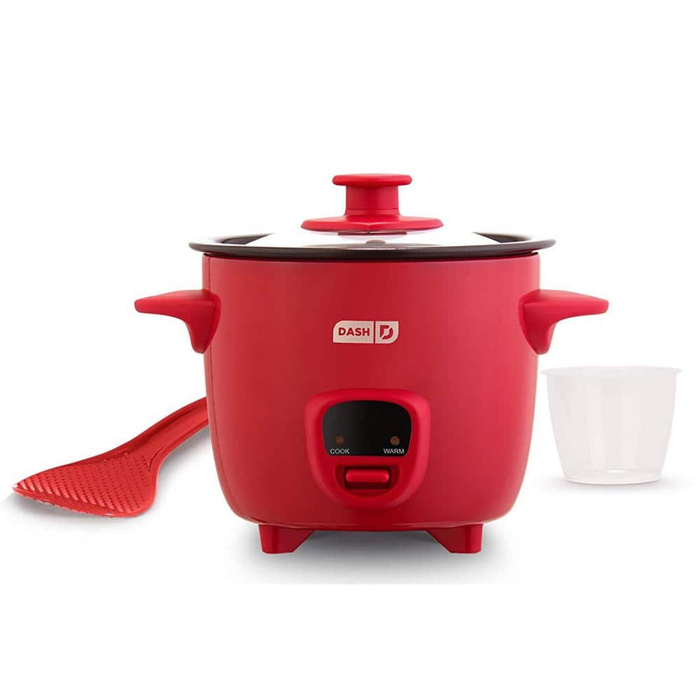Dash Mini 16-oz. 2-Cup Rice Cooker in Red with Keep Warm Setting 985119608M  - The Home Depot
