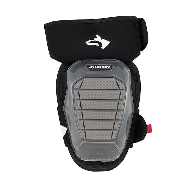 Husky Gray Gel Soft Cap Neoprene Hinge Memory Foam Knee Pad with Adjustable Straps