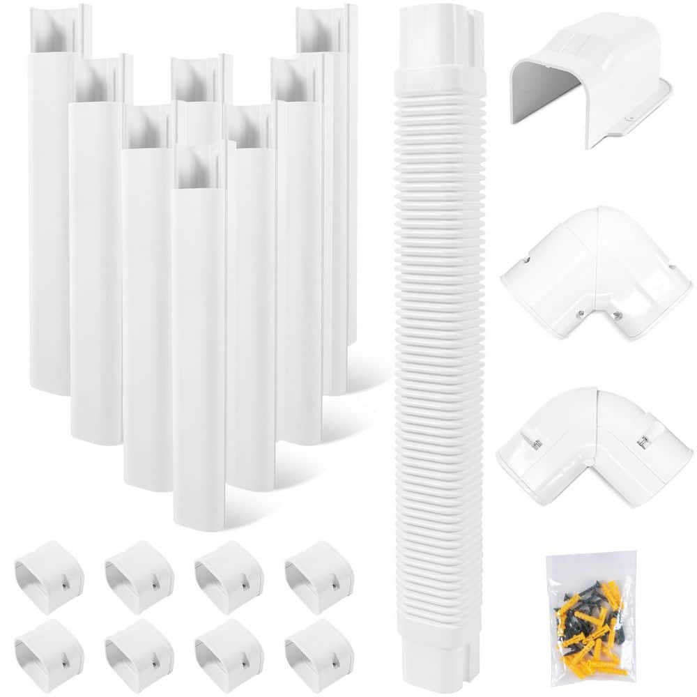 "4"" PVC Mini Split Line Set Cover Kit - Adjustable 90° Elbow, White, 16.5Ft 1-Pack" price history on PriceWatchPro