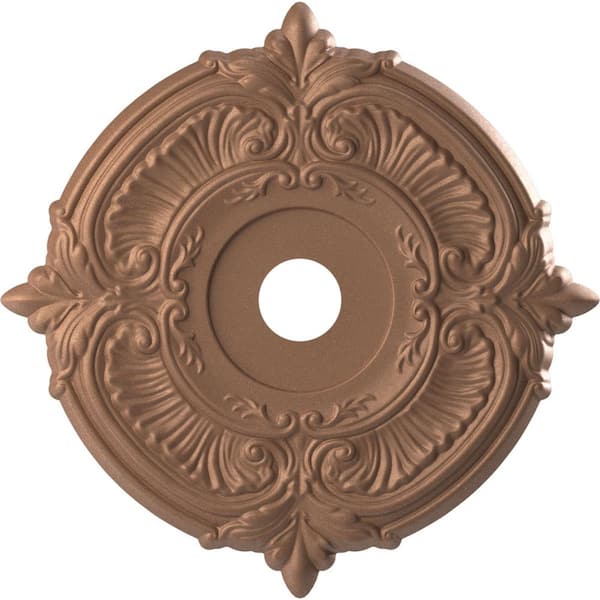 Ekena Millwork 1 in. x 22 in. O.D. x 3-1/2 in. P Attica Thermoformed PVC Ceiling Medallion (Fits Canopies Upto 7-3/4 in.) Aged Copper