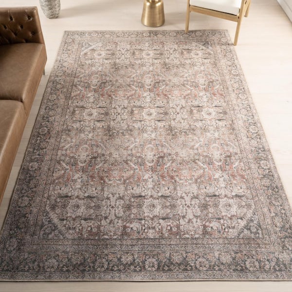 nuLOOM Hillstone Brown 7 ft. 10 in. x 10 ft. Traditional Vintage Medallion Area Rug