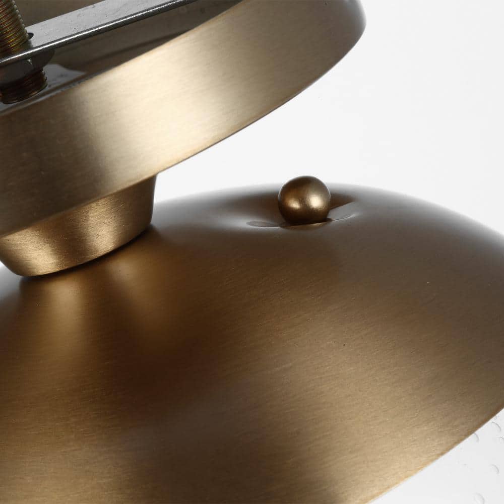 Satin Brass Globe Semi-Flush Mount Light with Clear Glass