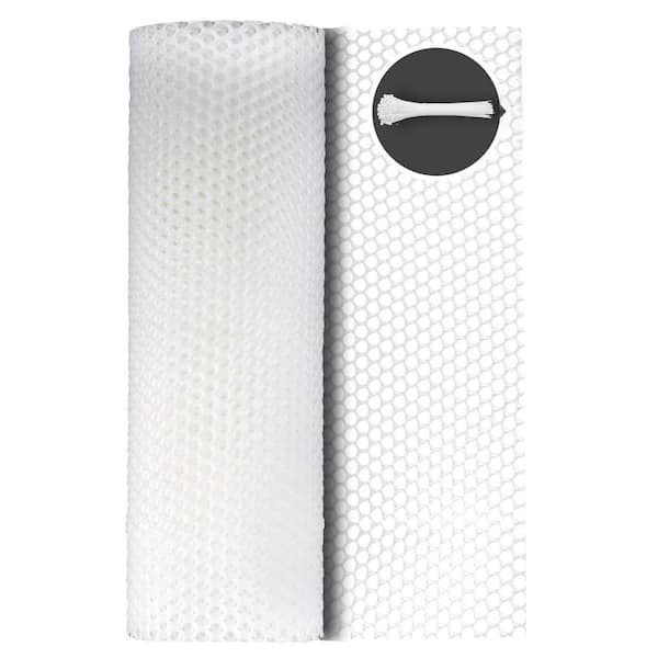 Justincity 15.7 in. Plastic Wire Mesh Garden Fence for Poultry, Animal Barrier, Floral, Gardening White