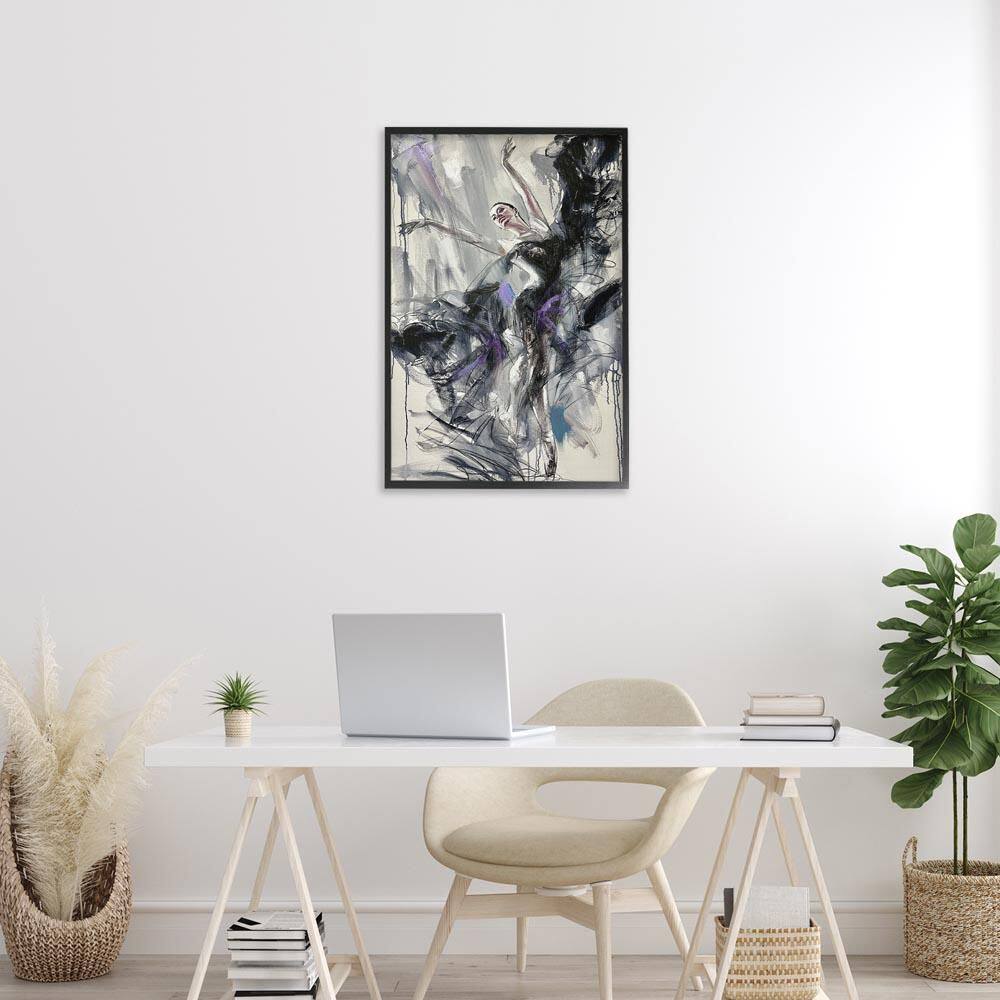 Abstract Elegance Dancer by Lucille Lee Black Framed People Giclee Art Print 30 in. x 20 in. price history on PriceWatchPro