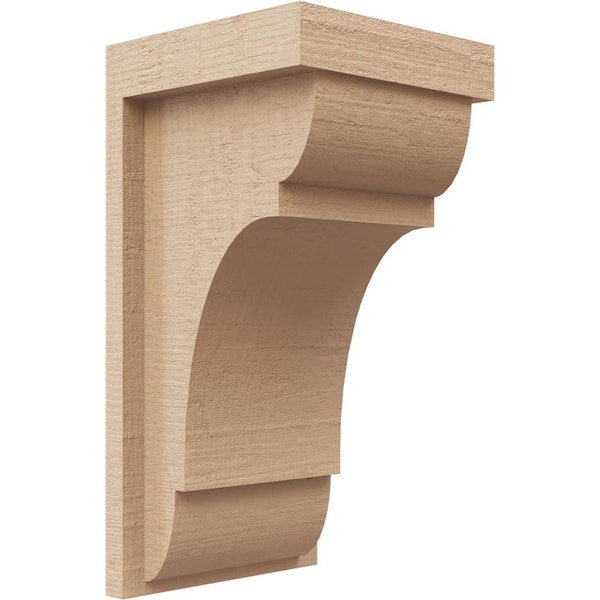 Ekena Millwork 5 in. x 10 in. x 5 in. Wide Bryant Rough Cedar Woodgrain TimberThane Corbel, Primed Tan