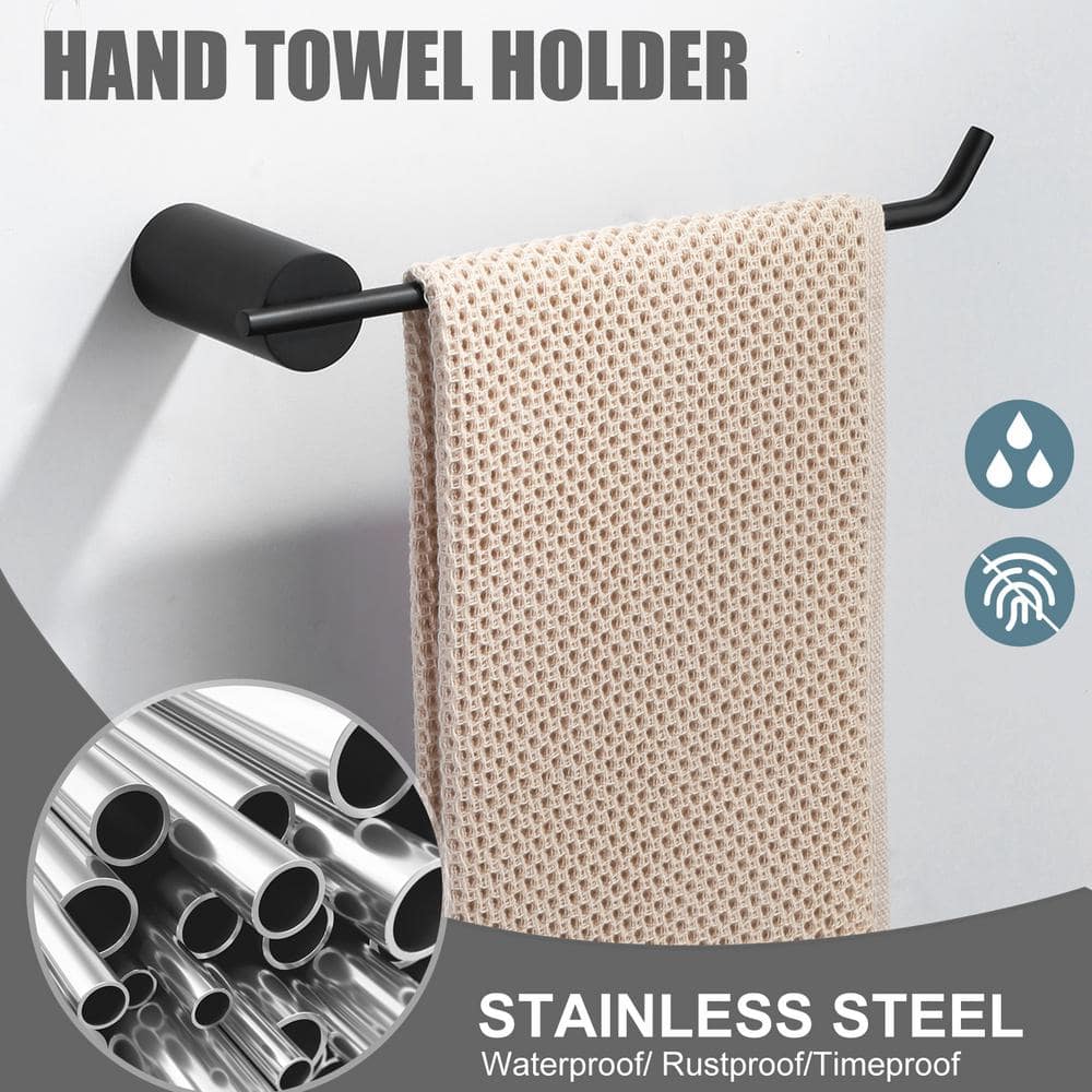 Matte Black 5-Piece Stainless Steel Bathroom Hardware Set