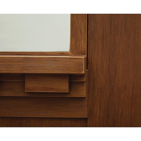 JELD-WEN 36 in. x 80 in. Left-Hand Craftsman 6 Lite Hazelnut Stain