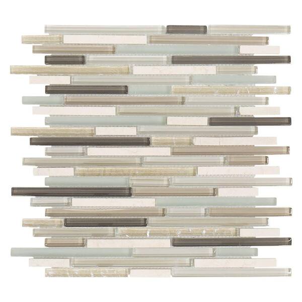 Jeffrey Court Cocoa Mint 11 5 In X 11 625 In Interlocking Textured Glass Mosaic Tile 99347 The Home Depot