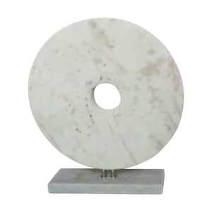 Marble 18 in. Disk with Base in White