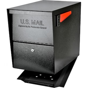 Package Master X4 Locking Post Mount Mailbox Combo Kit, Black, Surface Mount Post, 4-Compartment High Security Cluster