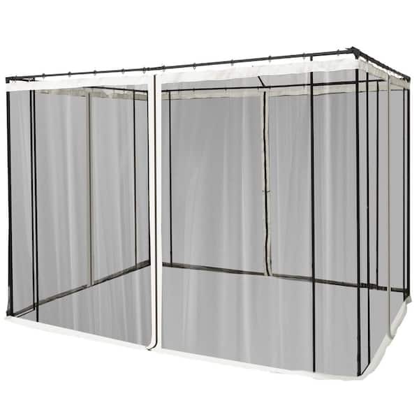 Replacement Mesh Sidewall Netting for 10 ft. x 10 ft. Gazebos and Canopy Tents with Zippers, Sidewall Only, Black