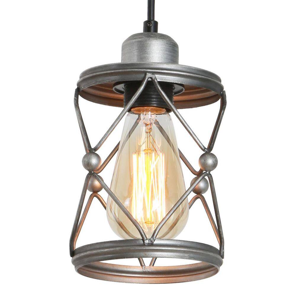 60-Watt 1 Light Silver Lantern Pendant Light with Metal Shade (Bulb Not Included) price history on PriceWatchPro