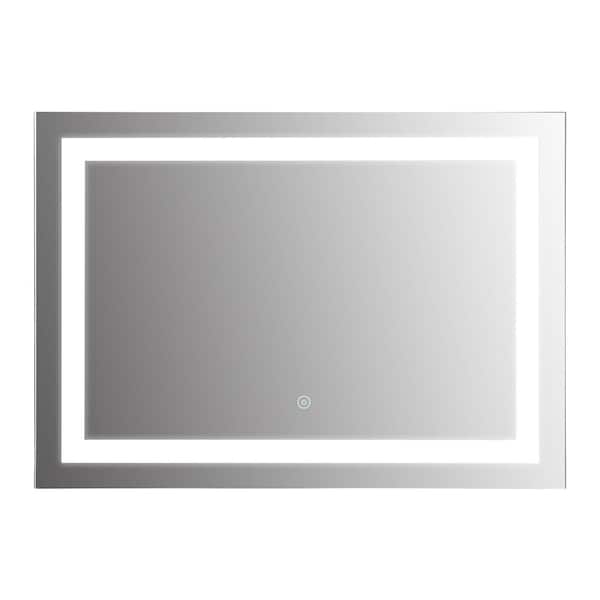 HOMCOM 27.5 in. W x 19.75 in. H Rectangular Aluminum Framed Wall Mounted Bathroom Vanity Mirror