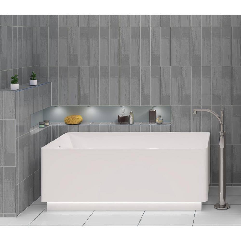 Perfecto Marvelli 4'' x 16'' Gray Ceramic Textured Subway Tile