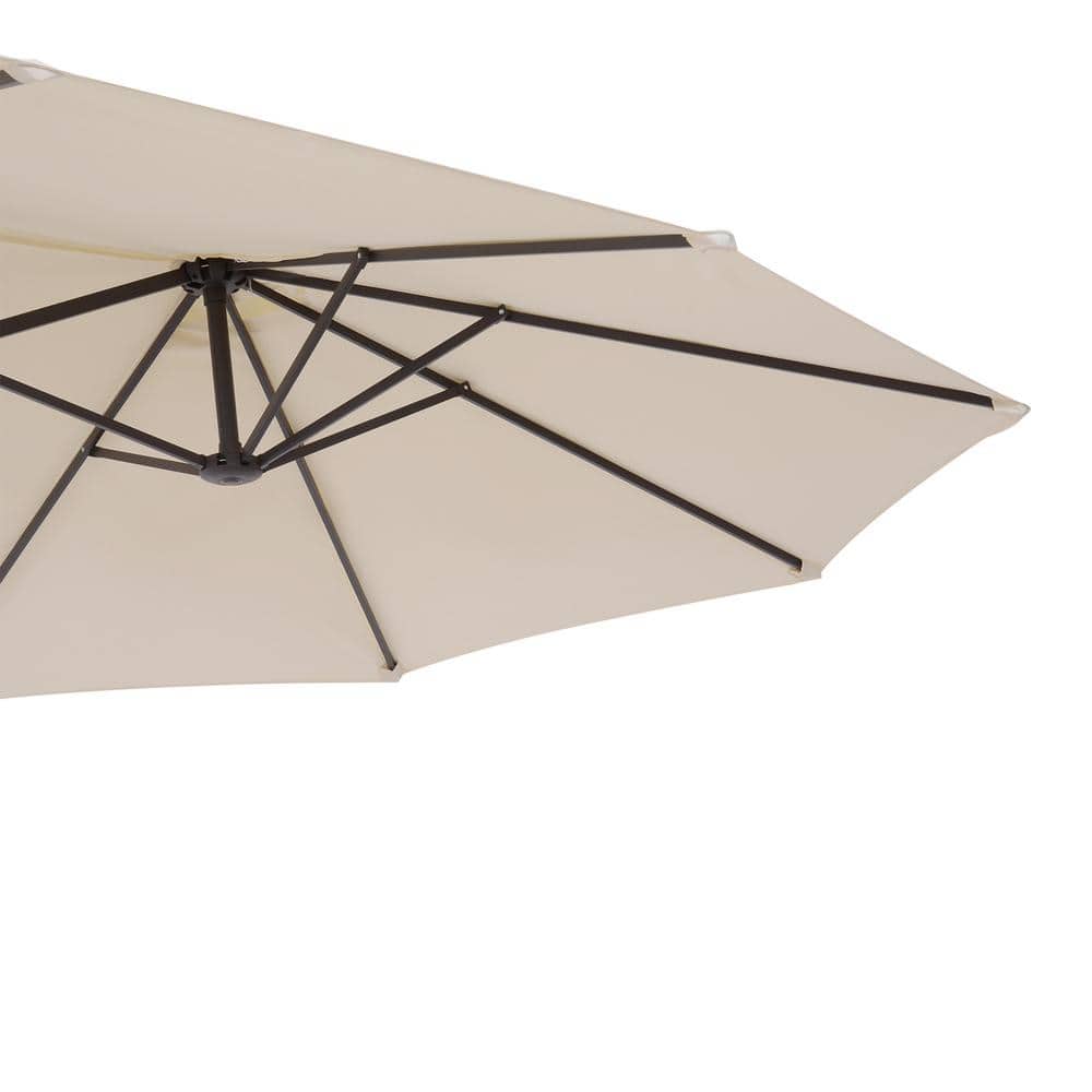 Extra Large Cream White Steel Double-Sided Patio Umbrella