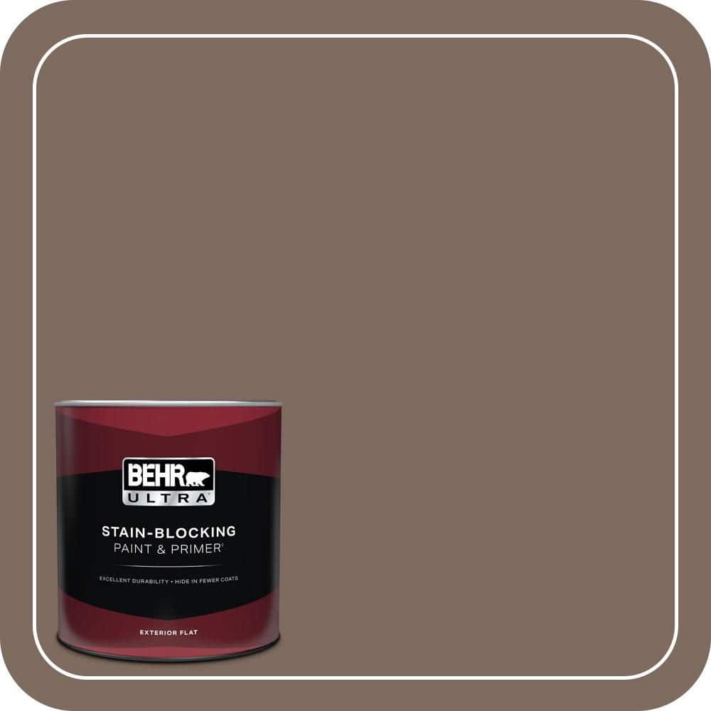 BEHR ULTRA #N180-6 Derby Flat Exterior Paint Primer 485304