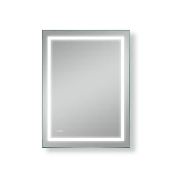Unbranded 24 in. W x 36 in. H Rectangular Frameless LED Wall Mount Waterproof backlit Modern Decorative Bathroom Vanity Mirror