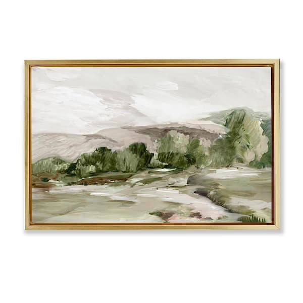 Stupell Industries Tree Line From Afar by Lera Gold Floater Frame Nature Graphic Art Print 17 in. x 25 in.