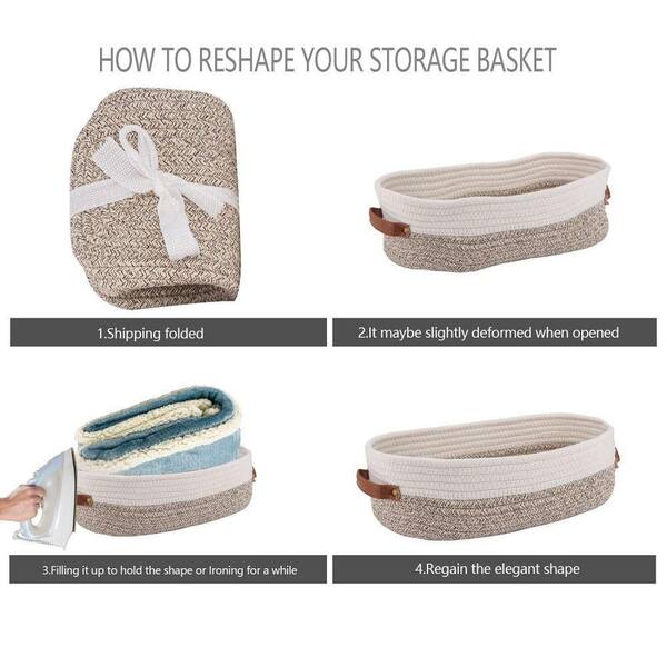 Dracelo Beige Bathroom Storage Organizer Tray Toilet Paper Storage Basket, Towel Bread Baskets for Kitchen Organizing